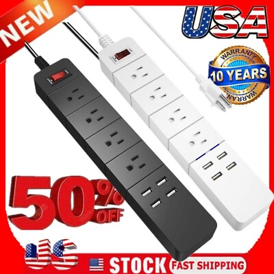 #ad Multi Outlet Wall Mountable USB Surge Protector Power Strip with USB Ports Plugs