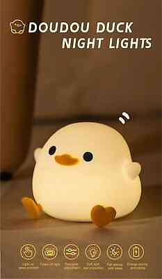 #ad Night Duck Light Silicone Lamp Cute LED Kids for Bedside Rechargeable Led USB $27.99