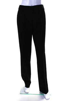 #ad Ralph Lauren Black Label Womens Black Wool Pleated Straight Leg Pants Size 6 $85.39