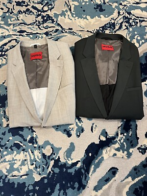 #ad Hugo Boss Men#x27;s Modern Fit Super Flex Virgin Wool Suit Jacket Bundle