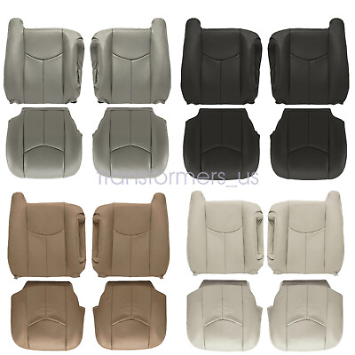 #ad 4Pcs For 2003 2004 2005 2006 Chevy Silverado GMC Sierra Front Leather Seat Cover