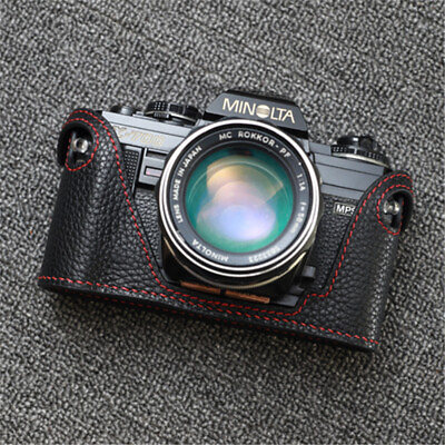 #ad Half Case Leather for Minolta X700 X300 Camera Handmade Protective Cover