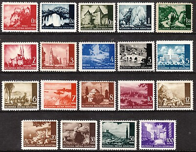 #ad Stamp Croatia Sc 30 48 1941 3 WWII Germany 3rd Reich Yugoslav Sarajevo MNH