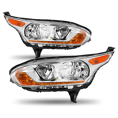 #ad For 2014 2018 Ford Transit Connect Headlights Headlamps Pair