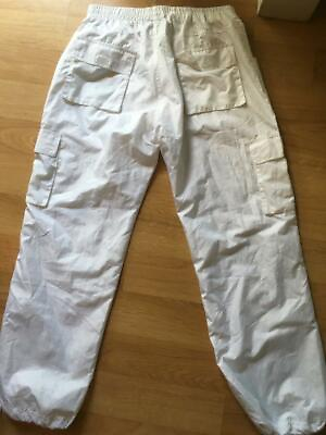 #ad Liner Uomo Designer Drawstring Stylish White Cargo Polyester Pant Size XL