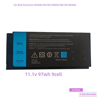 #ad ✅M6600 Laptop Battery for Dell Precision M4600 M4700 M4800 M6700 M6800 FV993