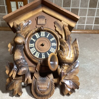 #ad Vintage Black Forest GERMAN Cuckoo Clock PARTS OR REPAIR