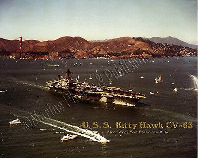 #ad USS KITTY HAWK CV 63 GOLDEN GATE FLEET WEEK #x27;83 Photo Print Personalized US Navy