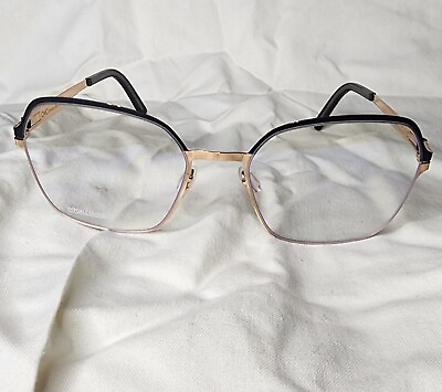#ad Ovvo Optics 3935 Black 14k Gold Eyeglasses Handmade