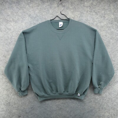 #ad VTG Russell Athletic Sweatshirt Mens XL Green Crew Neck Pullover Grunge 90s Y2K $39.99