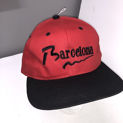 #ad New Barcelona Cap Hat SnapBack Red Black Souvenir Trucker Dad Arrow Spain Europe