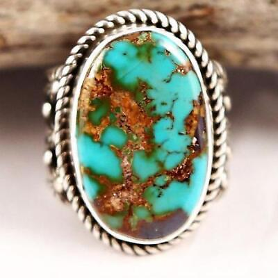 #ad Fashion 925 Silver Turquoise Rings for Women Wedding Jewelry Ring Gift Size 6 10