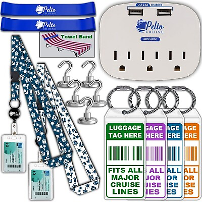 #ad Cruise Ship Kit Travel Accessories Items Hooks Lanyard Power Outlet Card Hold
