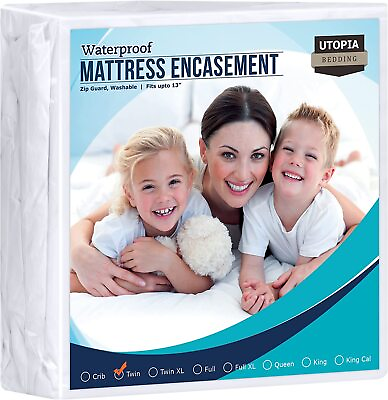 #ad Zippered Mattress Encasement Water proof Protector Utopia Bedding