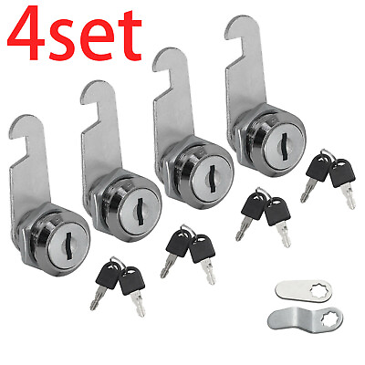 #ad 4Pack 16mm with 8keys Cabinet Cam Locks with Key Cylinder Lock for Tool Box hot