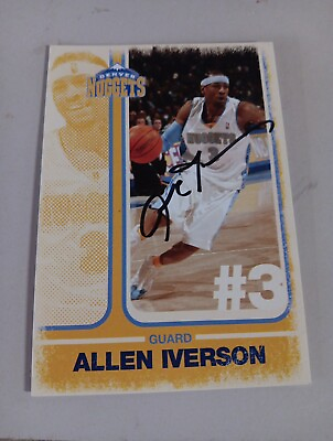 #ad Allen Iverson Denver Nuggets Signed Card