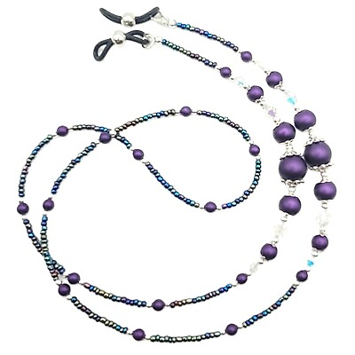#ad Purple Pearl Eyeglass Chain Eyeglass Holder Necklace Sunglass
