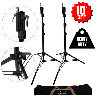 #ad 2 PACK TriMax 9 ft Heavy Duty Thick Steel Stand Wind Resistant 3 Sec. 2 Ris.