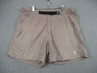 #ad Mountain Hardwear Mens Shorts XL Nylon Belted Hiking Adjustable Tan Fishing