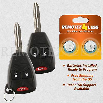 #ad 2 New Uncut Remote Head Key Fob Keyless Transmitter for Chrysler Dodge Jeep