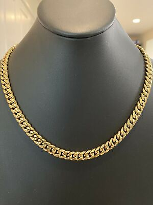 #ad Real Miami Cuban Link Chain 14k Gold Plated Stainless Mens Necklace Choker 8mm