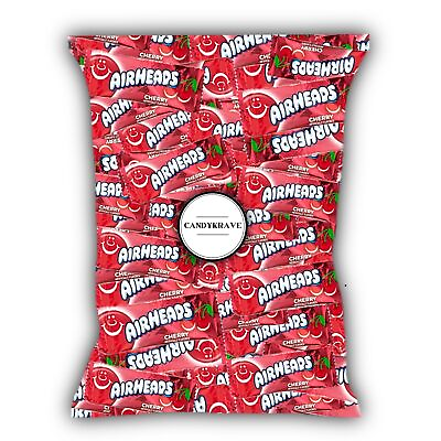 #ad Airheads Candy Mini Bars Cherry Flavor 80 Pieces Bulk Bag Individually