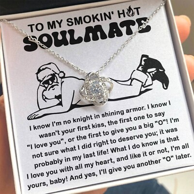 #ad To My Smokin Hot Soulmate Necklace Funny Santa Wife Girlfriend Necklace