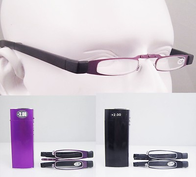 #ad Agstum TR 90 Foldable Slim Eyeglasses Portable Reading Glasses Readers 1 2 3