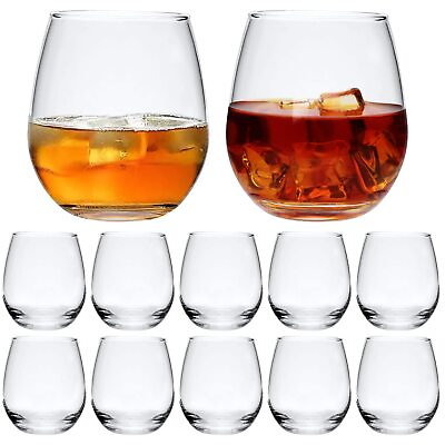#ad Stemless Wine Glasses Set of 1216 OZ Stemless Wine Glass CupsClear Christma...