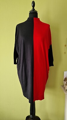 #ad Phase Eight Jumper Dress. Red And Black. Medium