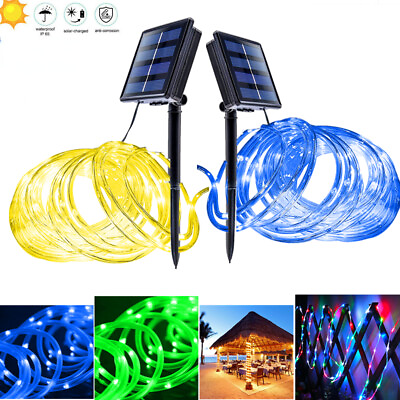 #ad Solar100LED powered Fairy String Rope Lights Waterproof for Outdoor garden patio