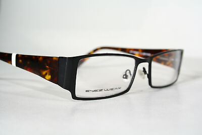 #ad Men#x27;s EYEZWEAR EW026 Black amp; Tortoise Brown Slim Eyeglass Frames Glasses Large