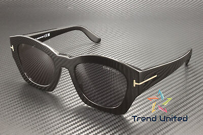 #ad Tom Ford FT1083 01A Plastic Shiny Black Smoke 52 mm Women#x27;s Sunglasses