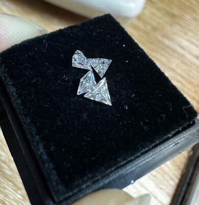#ad Certified White Diamond Triangle Cut 3PC Natural VVS1 D Grade Loose Gemstone