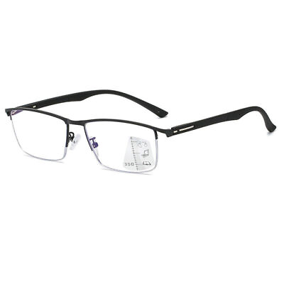 #ad Flexible Half rim Blue cut Multifocal Reading Glasses Far Near Dual use Reader