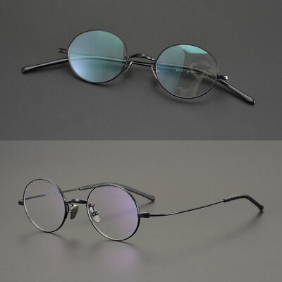 #ad Premium Small Round 44mm Titanium Glasses Frames Retro Eyeglasses Frames AT