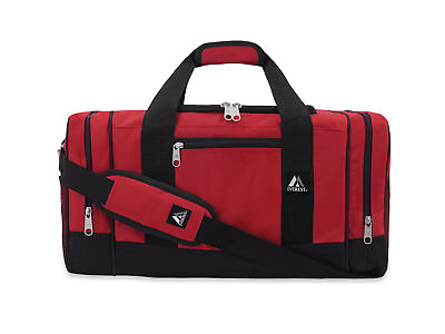 #ad Red Unisex Sporty Camping Travel Gym Gear Duffel Bag 25 x 12 x 12 Inches