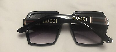 #ad Women’s GUCCI GG8935 62 11 145 Square Brown Lenses Black Frame Sunglasses