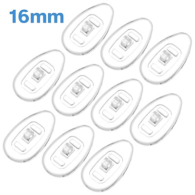 #ad 10pcs 16mm Teardrop Silicone Screw In Nose Pads Grip On Side Holders Spectacles