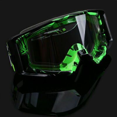 #ad Motorbike Goggles Anti Sand Glasses ATV Windproof Eyewear Green Frame Clear Lens $24.28