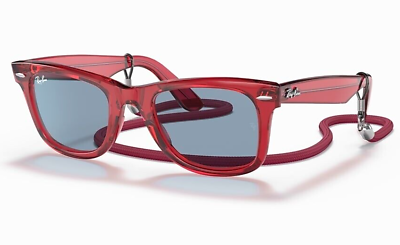 #ad Ray Ban Sunglasses Wayfarer RB2140 661456 50 22 Transparent Red Blue $127.40