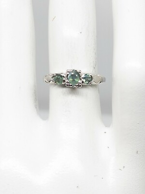 #ad Vintage 1940 RETRO $4000 .80ct Natural 3 STONE Alexandrite Platinum Wedding Ring