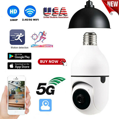 #ad E27 Bulb Light Camera 1080P HD IP Camera Home Wireless Security Baby Monitor USA