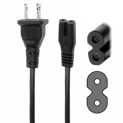 #ad AC Power Cord Cable Lead for Polk Audio SurroundBar Subwoofer 3000 5000 2 prong
