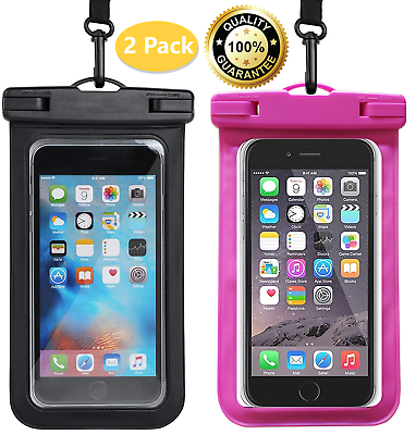 #ad 2 Pack Universal Waterproof Cell Phone Pouch Dry Bag Cover For Phone $9.99