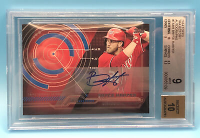 #ad 2014 Bryce Harper Autograph Topps Trajectory TA BH BGS 9 Auto 10MVP Signed Mint