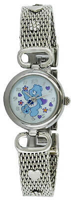 #ad Rare CARE BEARS Collectible Silver Tone Ladies Watch CB NEW BATTERY