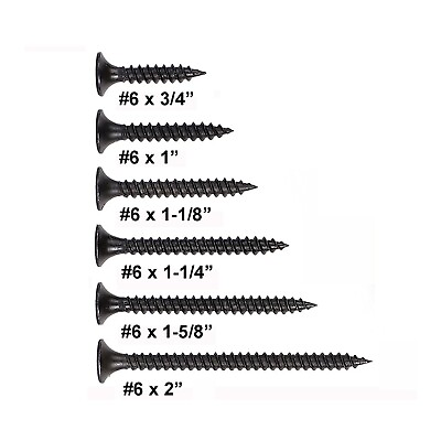 #ad FASTENPOWER Drywall Screws #6 Coarse Thread Bugle Head Phosphate Black 3 4quot; 2quot; $8.59