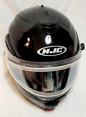 #ad HJC Full Face Open Face Motorsport Helmet With Heated Visor Black XXXXL