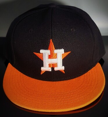 #ad Vintage Throwback Houston Astros Orange amp; Black Denim Snapback Hat Cap NEW